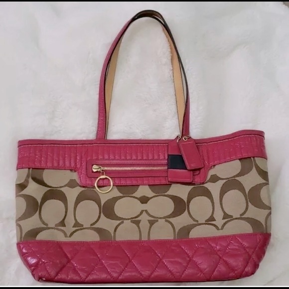 COACH Poppy Signature tote Quilted leather 18676 - Picture 1 of 9